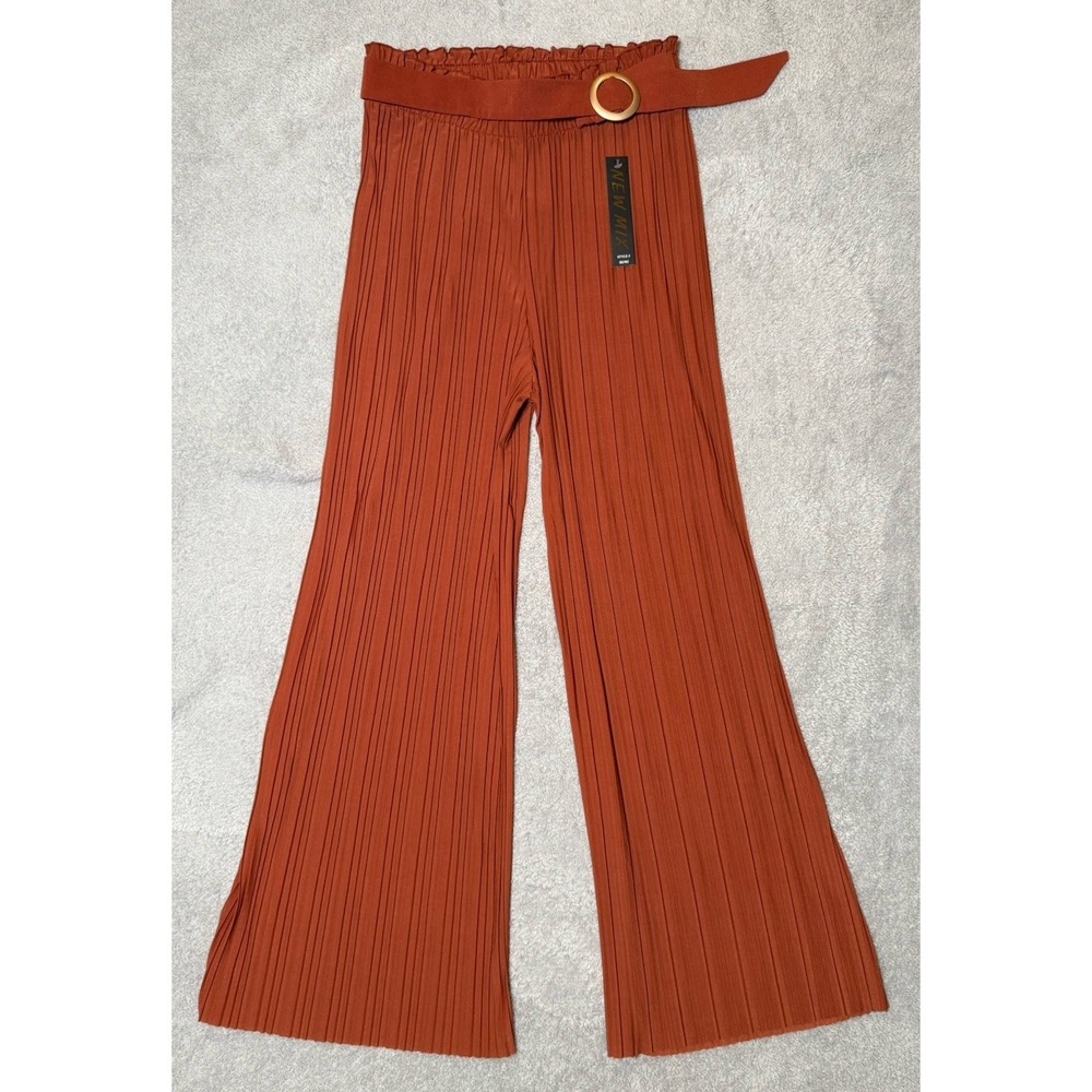 NWT New Mix Flowy Wide Leg Pants Burnt Orange‎ Strechy Womens Size 2
